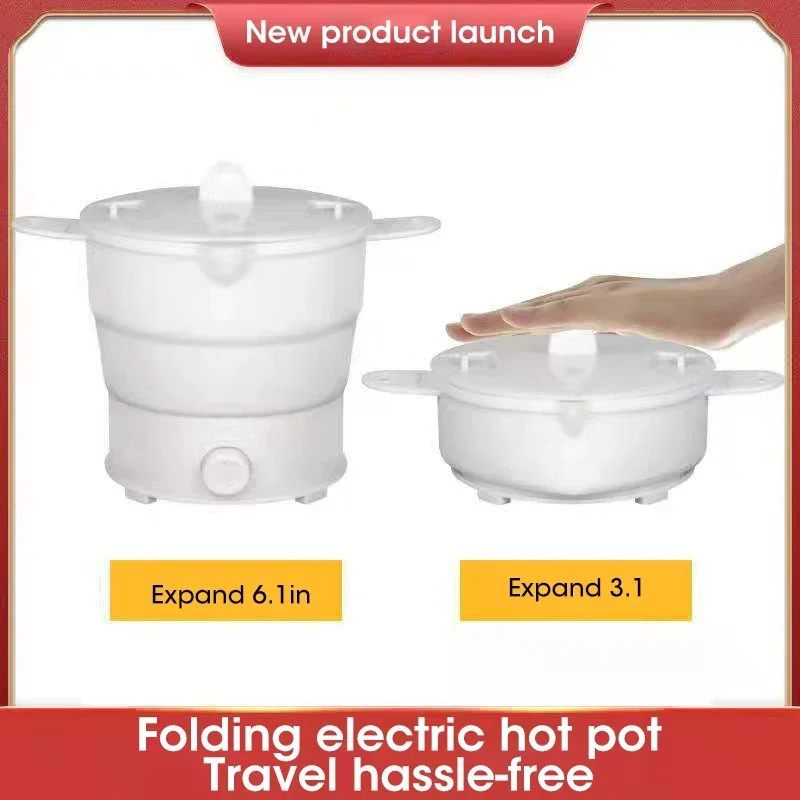 110V/220V Foldable Electric Cooker Mini Multifunction Household Dormitory Student Electric Rice Cooker Mini Electric Cooking Pot