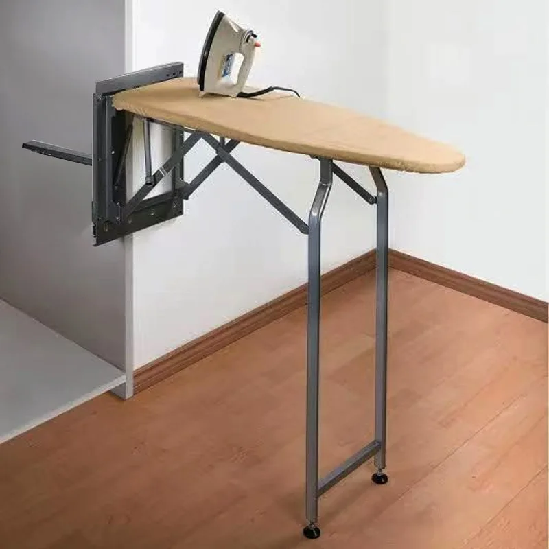 

Household folding wardrobe ironing board hidden ironing board electric iron rack push-pull damping