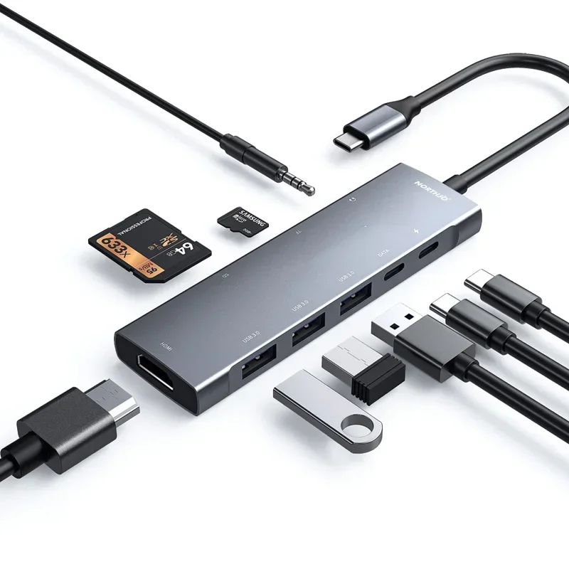 9 in 1 USB C HUB Adapter4K