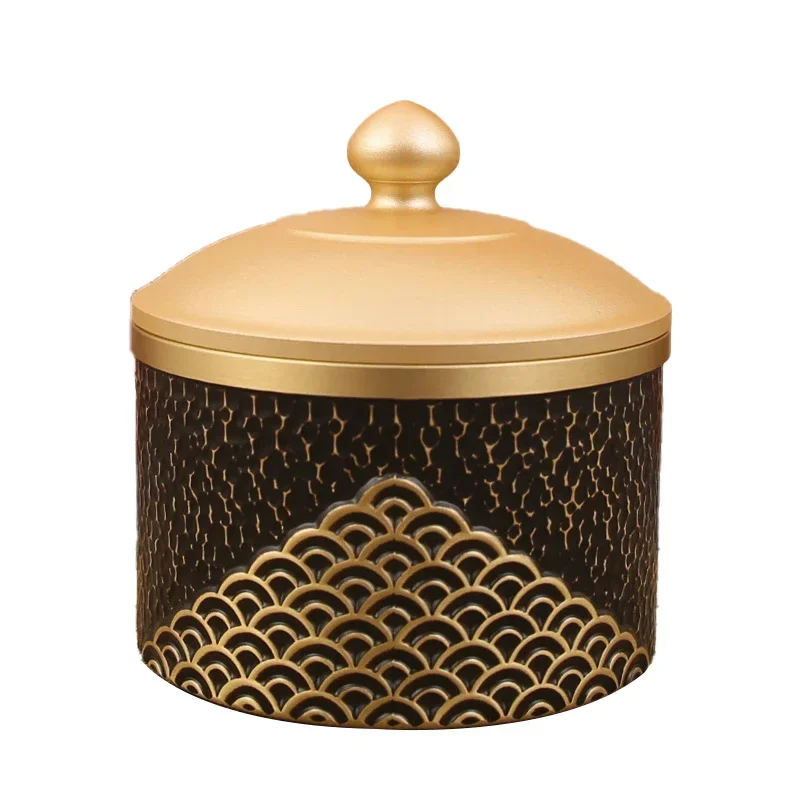 High end ashtray made of pure copper and handcrafted, with anti slip, durable, waterproof, and anti mold texture