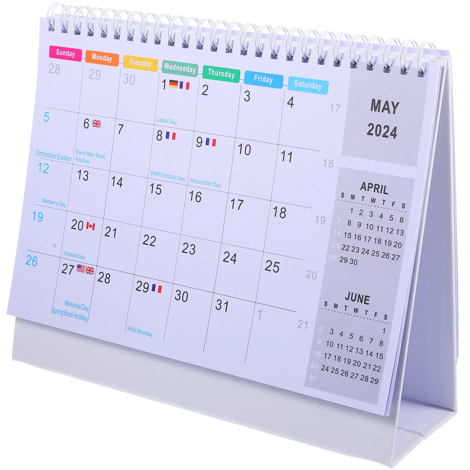 

Creative Desk Calendar 2024 Small White Monthly Planner Home Office Supplies Standing Base Storage Function Material