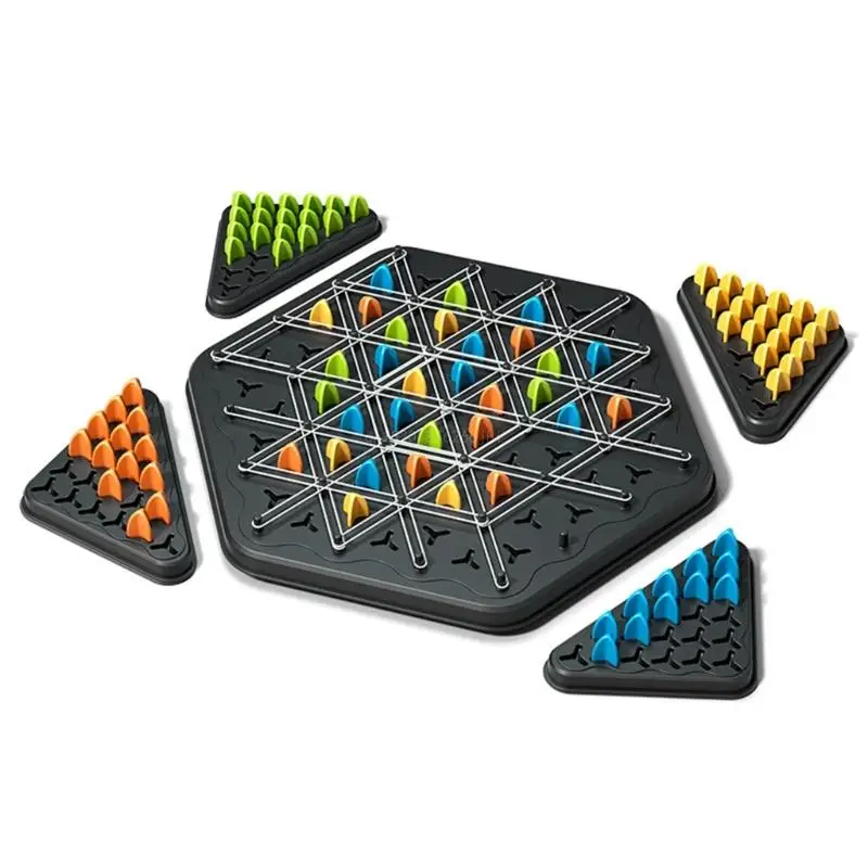 

Настольная игра Triggle, обучающая игрушечная цепочка, треугольные шахматы, игра Triggle с резиновой лентой, стратегическая игра
