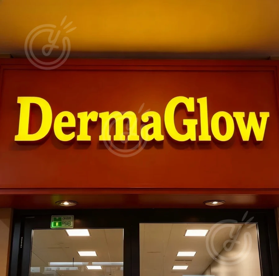 علامات الاكريليك المخصصة الإعلان علامة Led رسائل ثلاثية الأبعاد تصميم شخصي لافتات الأعمال شعار الأعمال ضوء معدني مضيئة