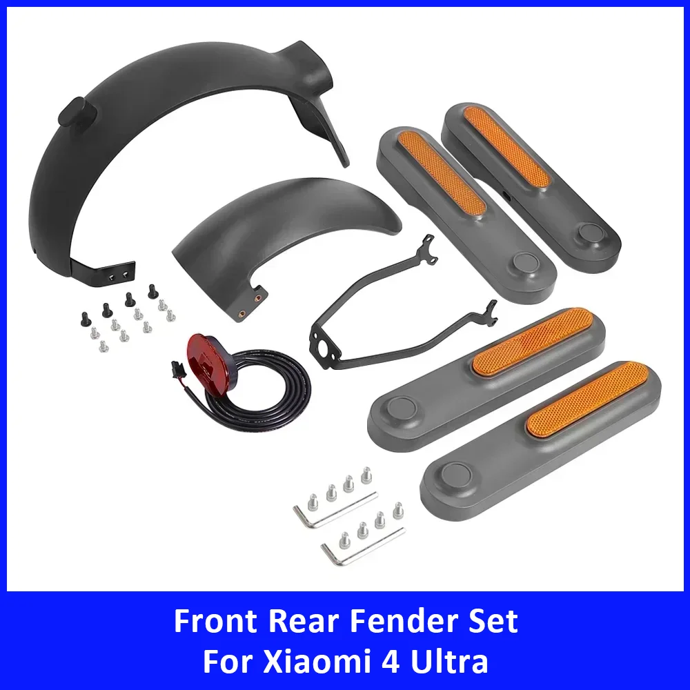 

Front Rear Mudguard Set for Xiaomi 4 Ultra Electric Scooter Accessories Part Fender Taillight Bracket Frame Side Reflector Cover