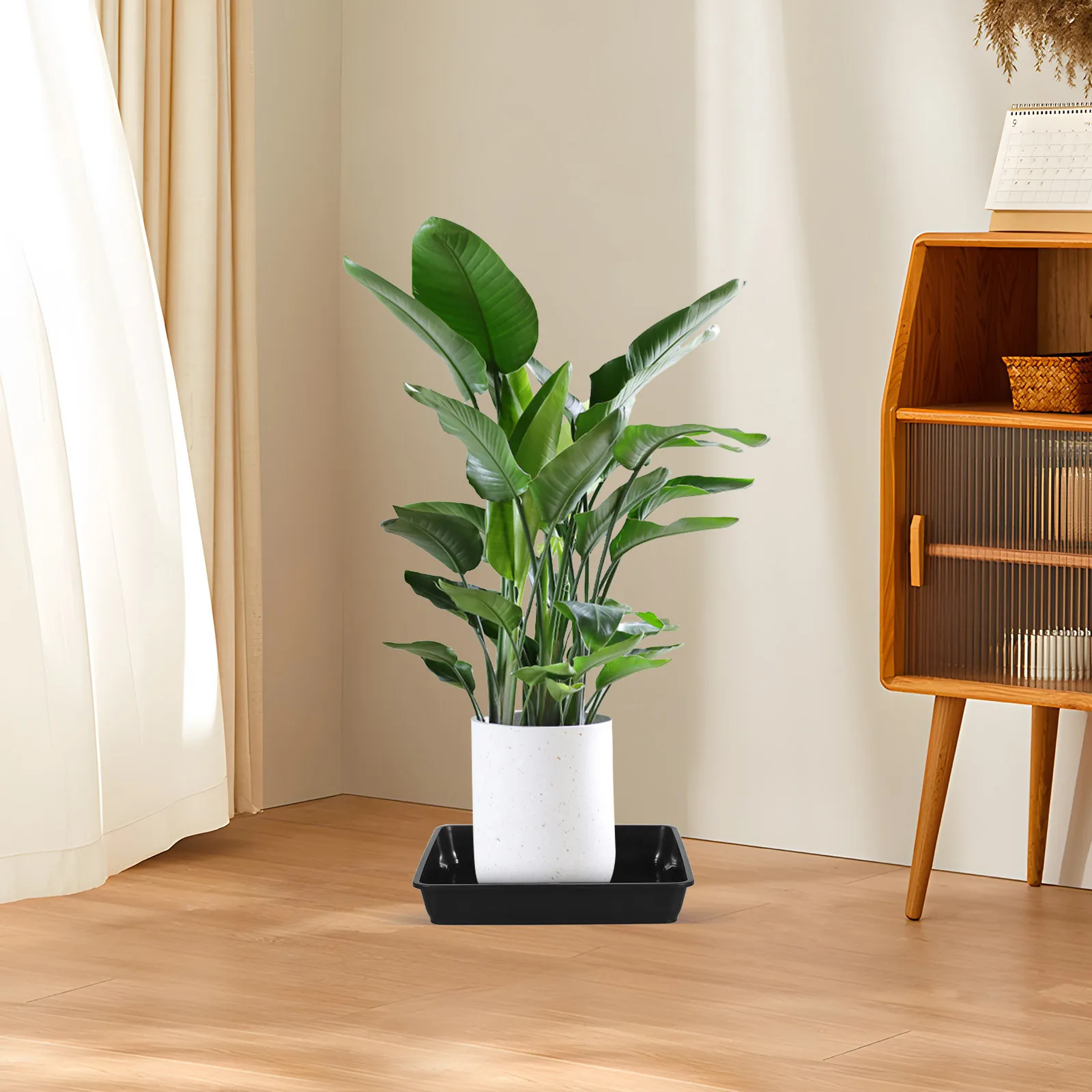 12 قطعة من أصيص الزهور السفلي المربع الشكل المقاوم للماء قاعدة وعاء النبات للاستخدام الداخلي والخارجي صواني الزهور صواني المياه البستنة #4