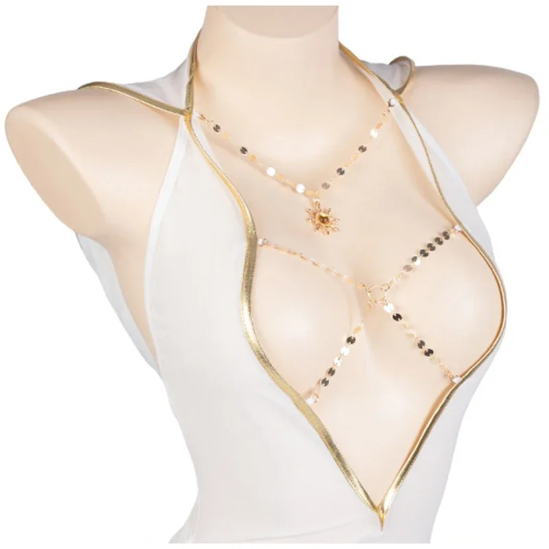 مصر القديمة الملكة الأبيض مقنعين العميق الخامس الرقبة سلسلة فستان القرون الوسطى النبيلة سيدة الملابس تأثيري ازياء الأبيض coscos