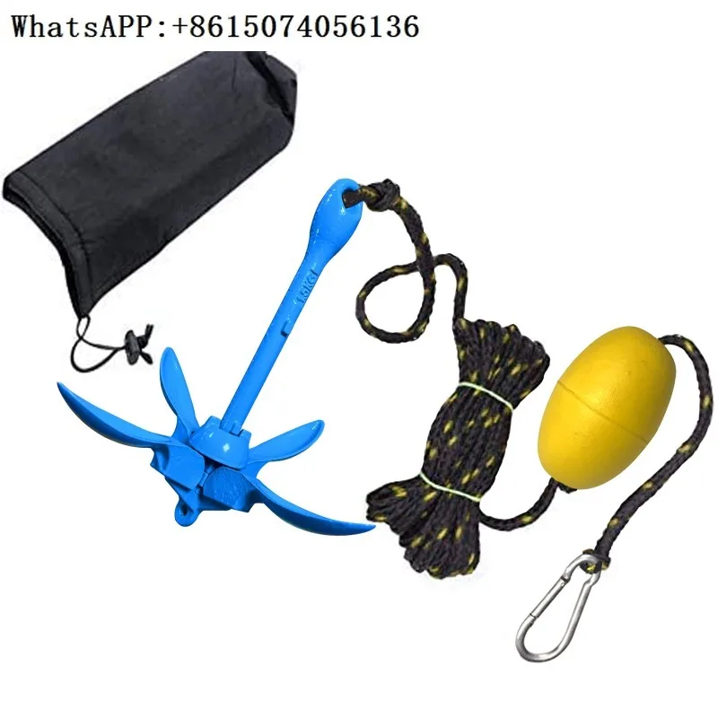 Boat Kayak Anchor Portable Folding Rab Kayak Anchor Kit with 30 Foot Boat Rope