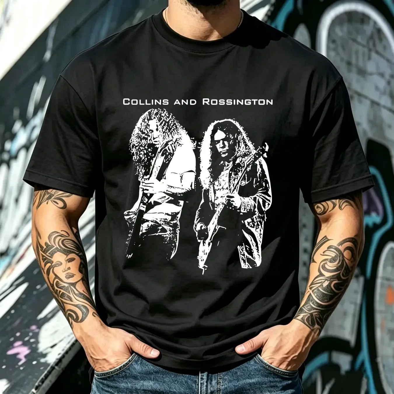 washed T Shirt New Gary Rossington Allen Collins Rocker Family S 5XL WS2550 long sleeves vintage Washed homme Comfortable Soft