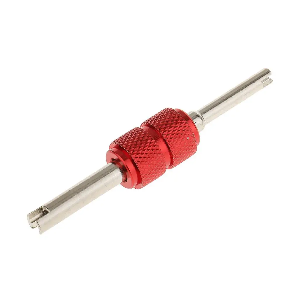 Dual Head Car Valve Core Remover Tool Knurled Grip Tire Repair Wrench for Standard Valve Cores
