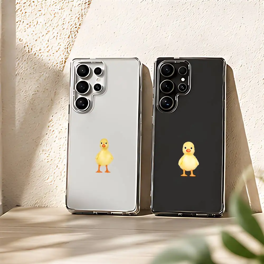 Cute Little Yellow Duck Silicone Phone Case For Samsung Galaxy S21 S22 S23 S24ULTRA S25ULTRA FE Ultra Plus5G A52S S26 Cover