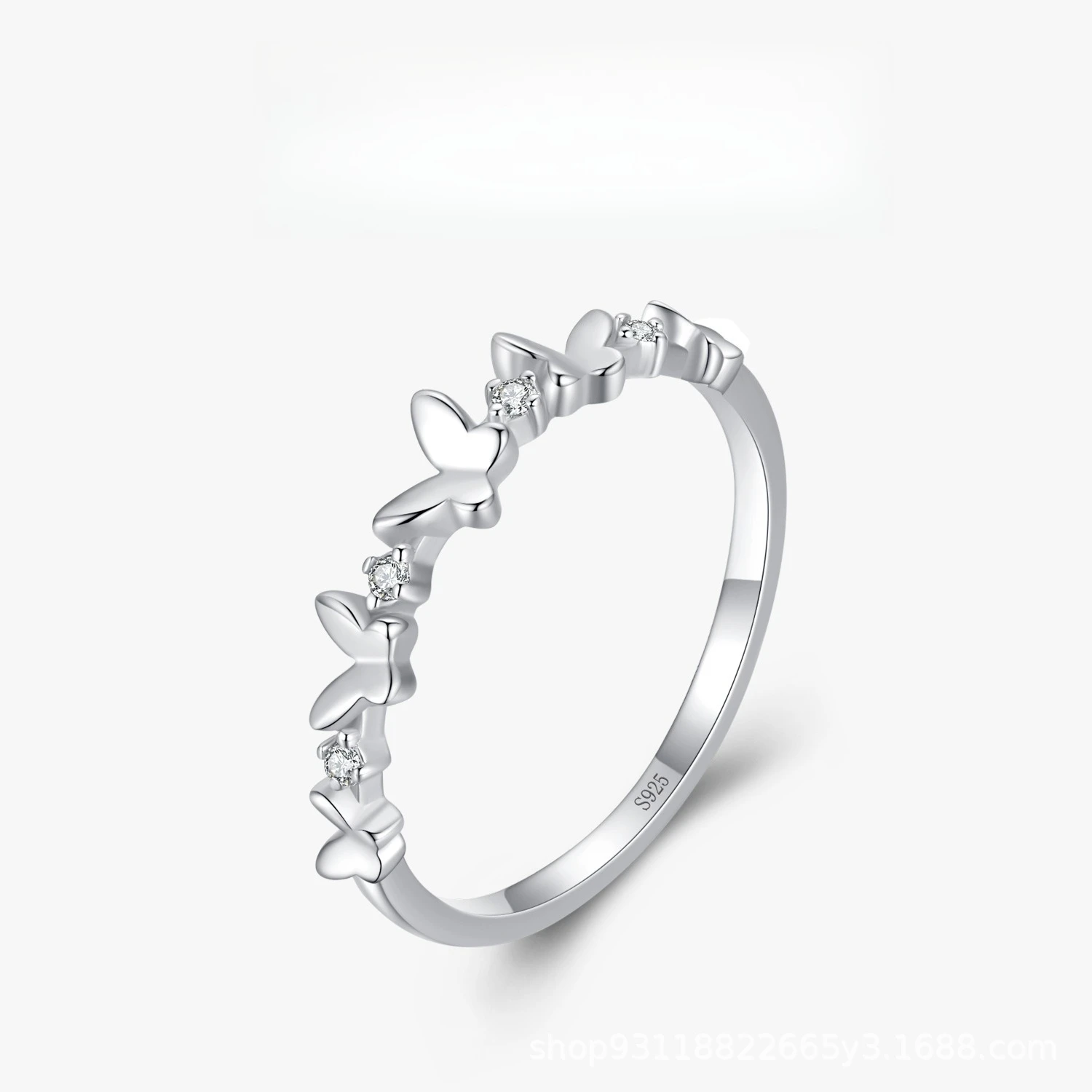

Серебряное кольцо S925, женское украшение с микроинкрустацией в виде бабочки, многослойный браслет на указательный палец, подарок.