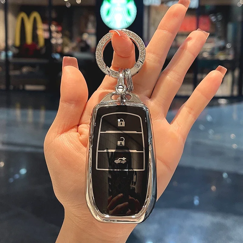 

Чехол для автомобильного ключа из ТПУ для Toyota Fortuner Highlander Camry CHR Corolla RAV4 Avalon Land Cruiser Prado C-HR Prius 2017-2022
