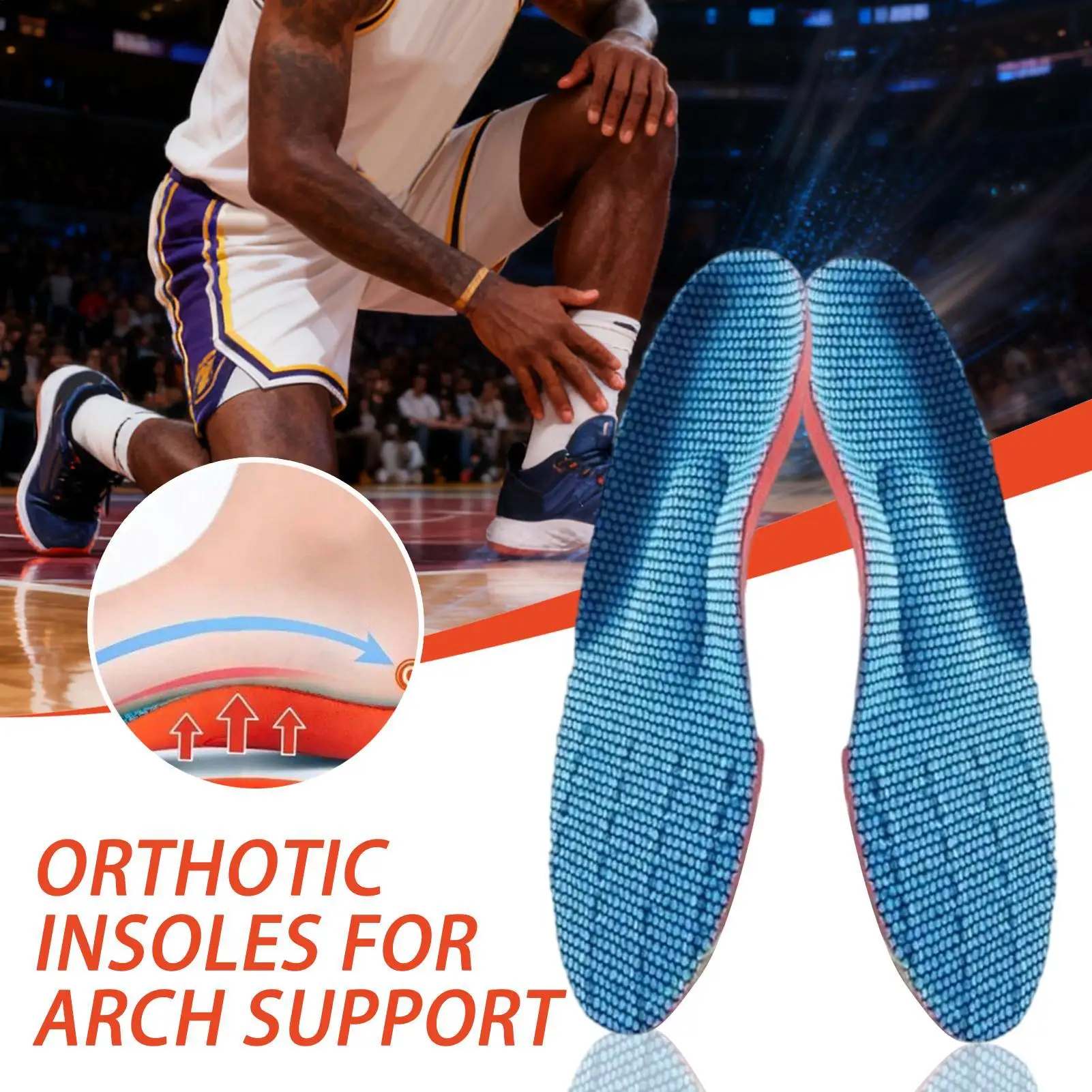 

2 Pieces Foot Relief Cushion Flat Feet Insoles Orthopedic Insoles For Women For Women Teens Sports Sneaker Long Standing Running