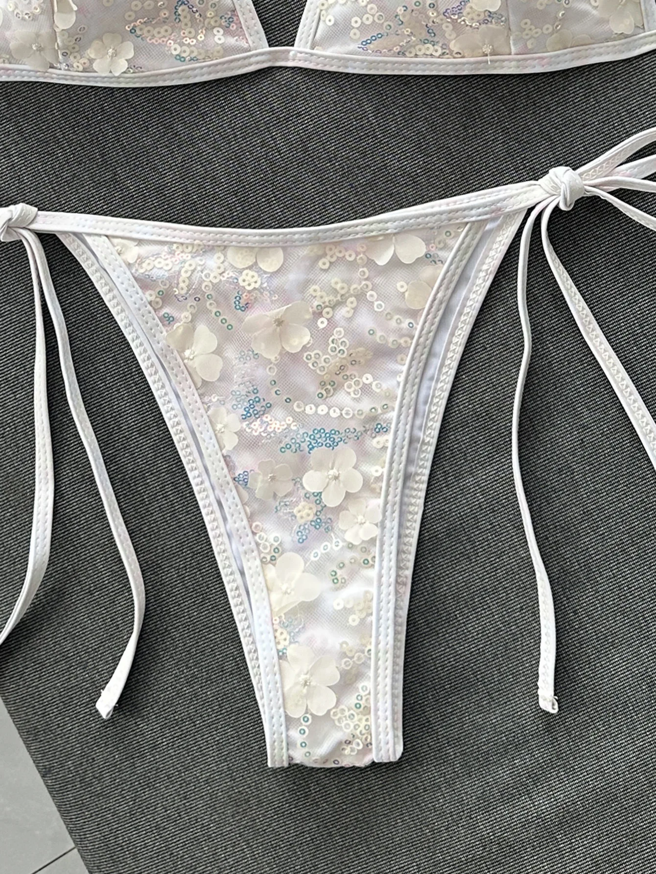 2026 New Women Sparkle Sequin Triangle Halter Bikini Set Sexy Cute Two Piece Swimsuit Beach