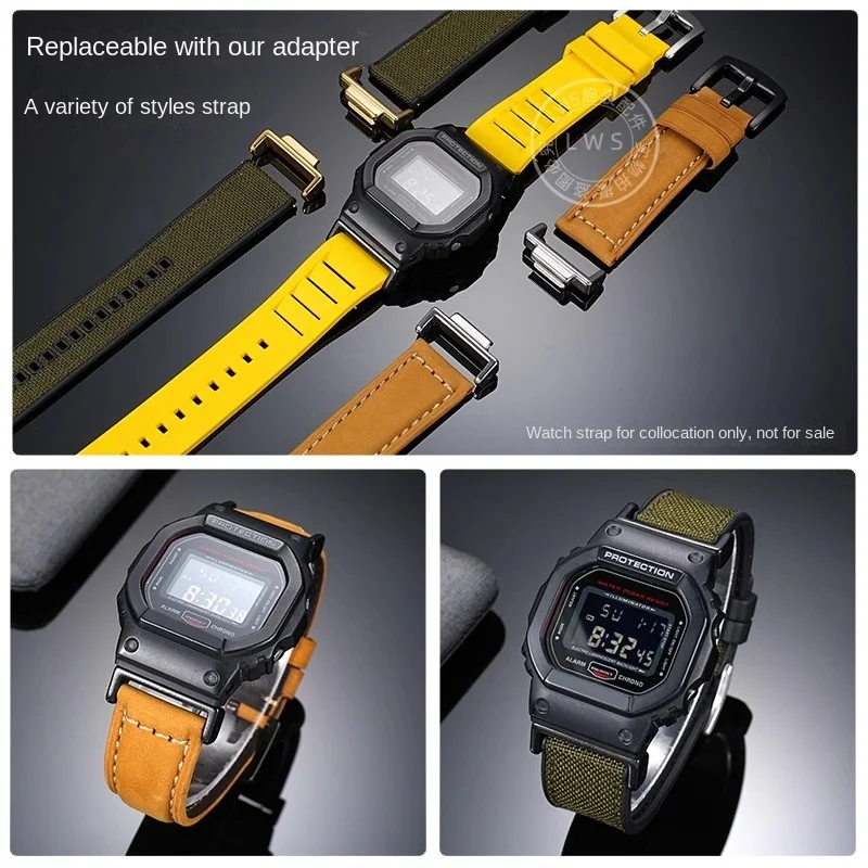 Stainless steel strap Connector For Casio G-SHOCK DW5600 GW-M5610 GWM5610 GA110 GA100 GA120 GA2100 GM2100 watch band Adapter view 5