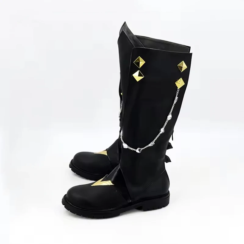 Genshin Impact Tartaglia Cosplay Shoes Prop PU Leather Shoes Halloween Carnival Boots Custom Made