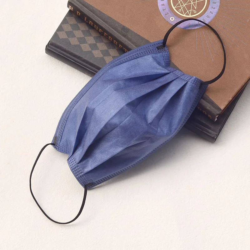 Maschere per il viso usa e getta a 4 strati blu denim spesso da 200 pezzi - 200/100/50/10 pezzi con anello elastico e clip per il naso regolabile, adatte per feste, viaggi, attività all'aperto, abbigliamento casual, ap