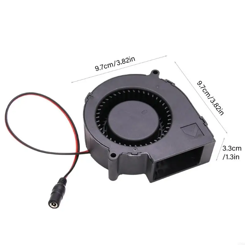 12V High Speed Blower Fan for BBQ Grill Cooling and Case Ventilation 97x33mm 5500RPM Centrifugal Fan with 5.5x2.1mm Input view 6