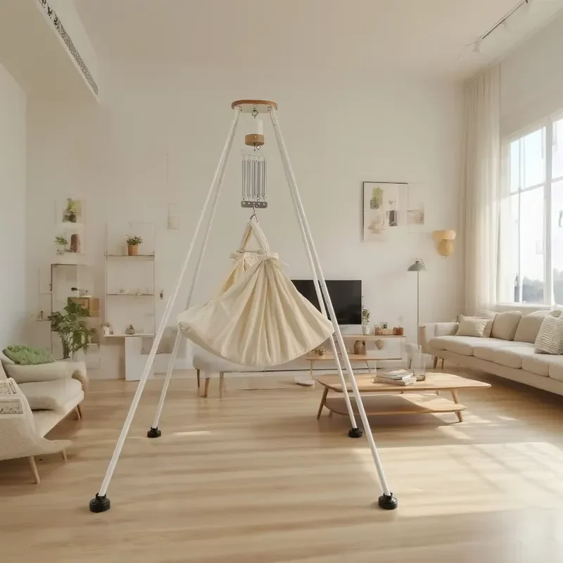 Soporte Metálico Plegable para Hamaca Eléctrica, Marco Portátil para Columpio de Bebé para Sala de Estar Interior, Gimnasio al Aire Libre o Uso en el Parque