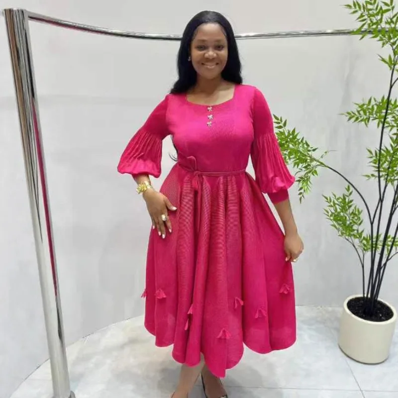 

2025 г. Новые женские платья больших размеров с v-образным вырезом Miyake, плиссированные модные свободные темпераментные элегантные однотонные эластичные длинные платья