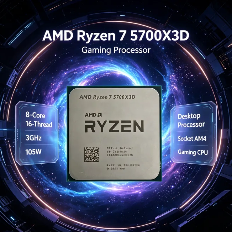 AMD Ryzen 7 R7 5700X3D CPU Processor 8-Core 16-Thread 3.0GHz 105W AM4 DDR4 Desktop