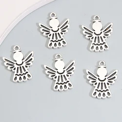 20pcs Cute Angle Charms Peace and Love  Hollow Silver Color Pendants Handmade Craft Making DIY Jewelry Findings