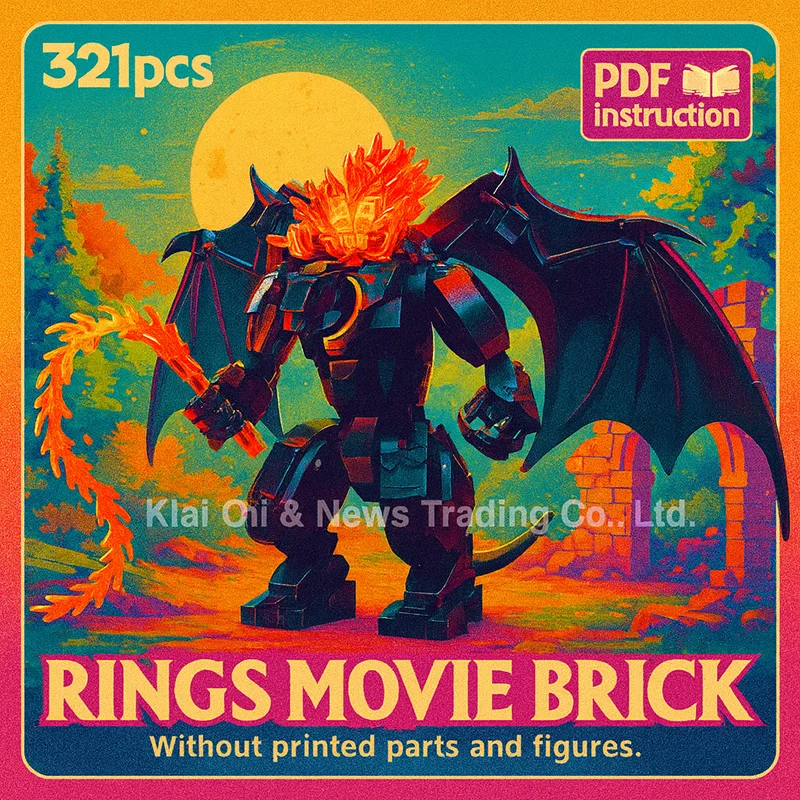 

Monthly Surprise Monster Demon Building Blocks DIY Bricks Challenge Rings Movie Expansion Action Figure Display Gift Christmas