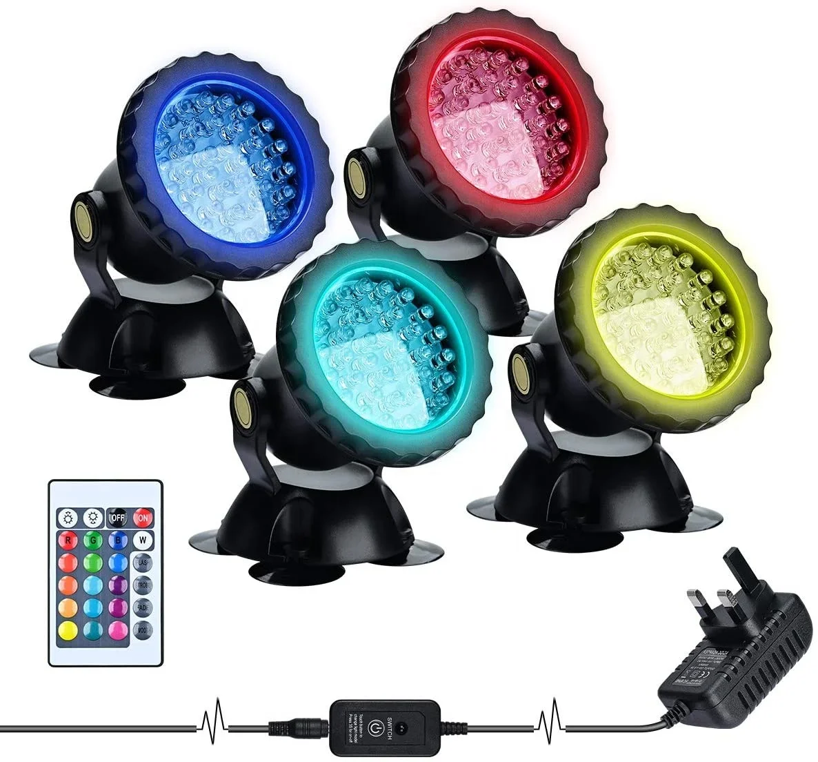 

36led Waterproof Underwater Spotlight, Garden Aquarium Set, Fishing Pond, Fish Tank, Amphibious Color Changing Rainbow Light