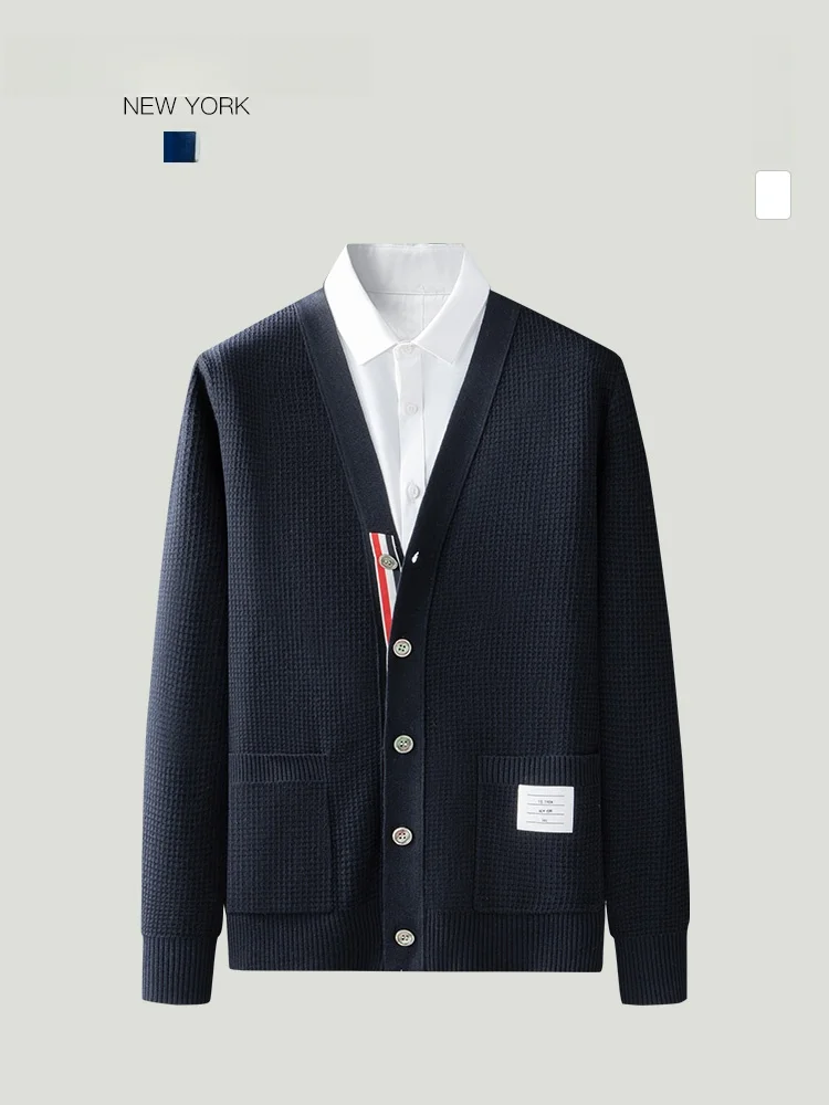 

High-End Knitted Woolen Cardigan Casual Faionable Men's Spring Outerwear Women's Open Cardigan Ethnic Sle Mesabow