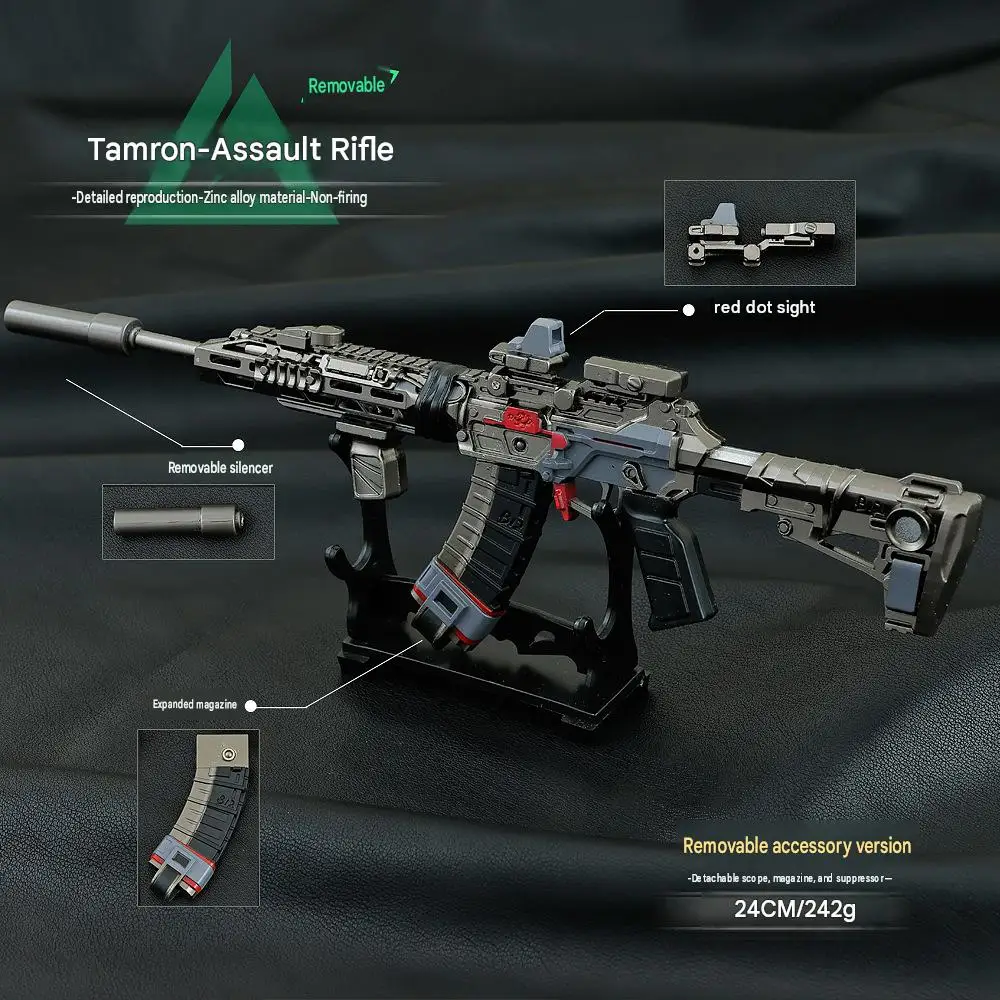 24CM Tactical Rifle Model Zinc Alloy Metal Collectible Miniature Gun Display with Detachable Parts Assembly Design Delta Force view 4