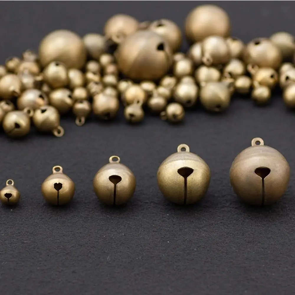 6/8/10/12/14/16/18/20/25mm Bronze Metal Jingle Bells Loose Beads Festival Party Christmas Decoration DIY Crafts Accessories