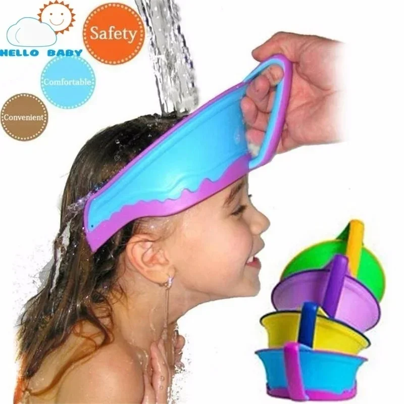 1Pcs Silicone Adjustable Baby Hat Bathtub Sunshade Shower Cap Protective Shampoo Child Adult Shampoo Caps