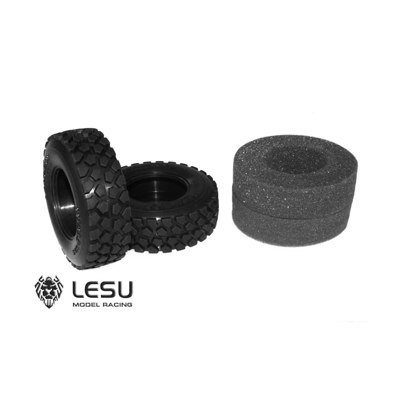 

In Stock Lesu Spare Parts 1Pair Rubber Wheel Tires For 1/14 Rc Tractor Truck Toys Cars Toucan Model Tamiyaya Man Th02596