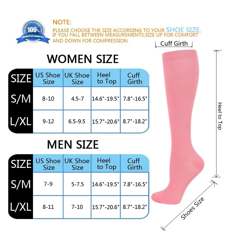 26 Styles Compression Candy Color Stocking Blood Circulation Promotion Slimming Compression Socks Anti-Fatigue Comfortable Socks