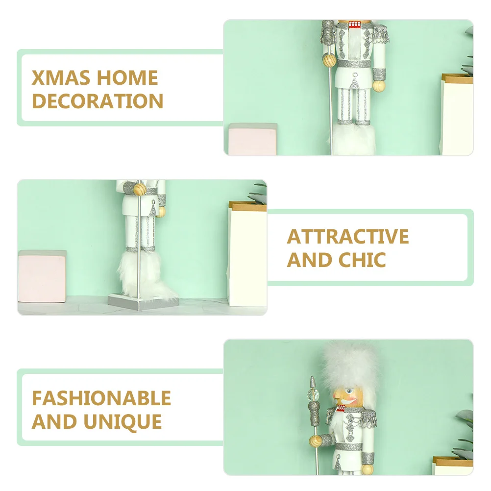 

Chic Wooden Nutcracker for Christmas Decoration Handcrafted Design Ideal Home Party Festive Gift and Photo Accessory