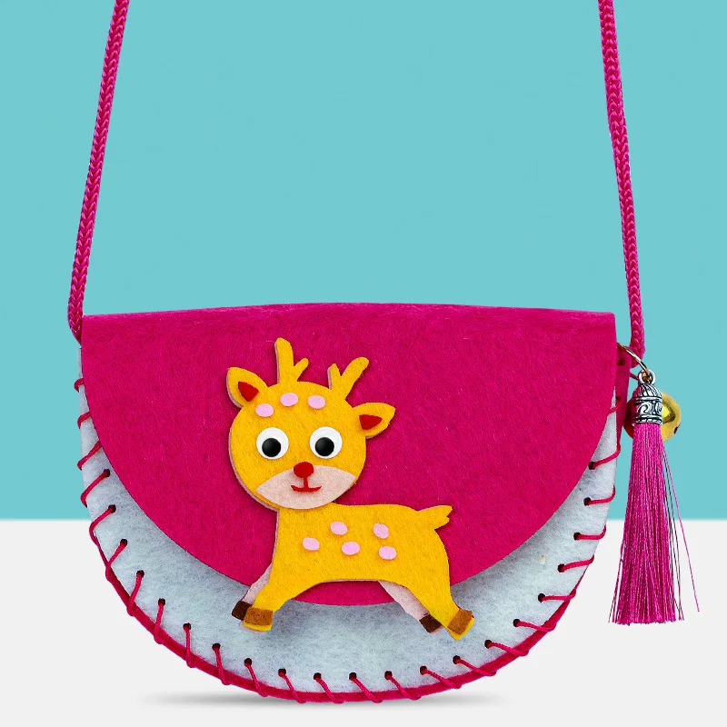 Sew Your Own Purse Children Fine Skills Motor Training Art Craft Kits Cute Cartoon Crossbody Shoulder Sewing Bags For Kids Girls
