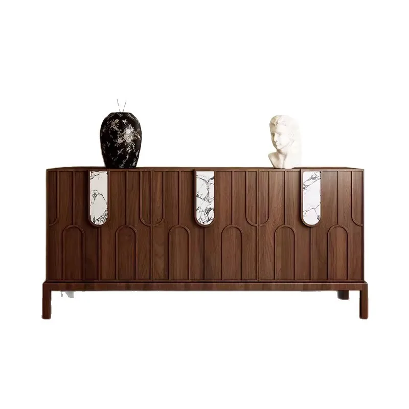 

medieval solid wood porch cabinet, retro storage cabinet decoration cabinet in the living room, luxury stone dining side cabi
