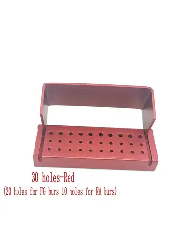 NIGF 30 holes Dental Diamond Burs Holder Block Disinfection Box Autoclave ALUMINIUM Bur Holder Dentist Tools