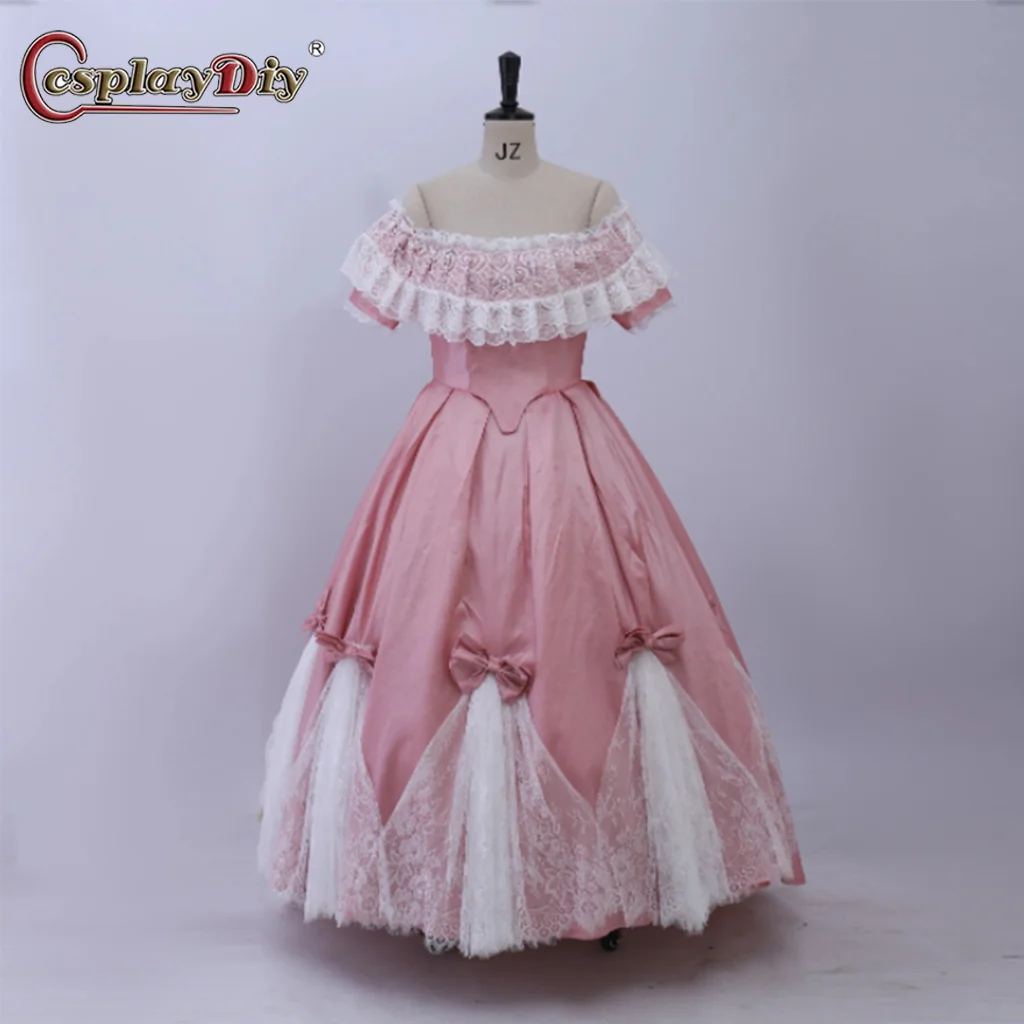 Cosplaydiy Victorian Fancy Dress Gown Medieval Queen Dress Tudor Dress Costume Gothic Civil War Southern Belle Loose Ball Gown