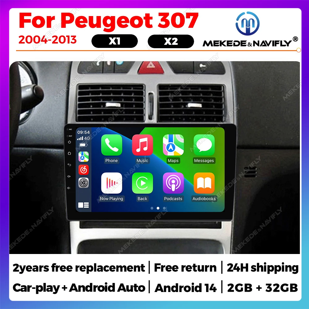 

Android 14 Autoradio For Peugeot 307 307CC 307SW 2002-2013 9inch Car Radio Multimedia Video Player Wireless CarPlay Android Auto