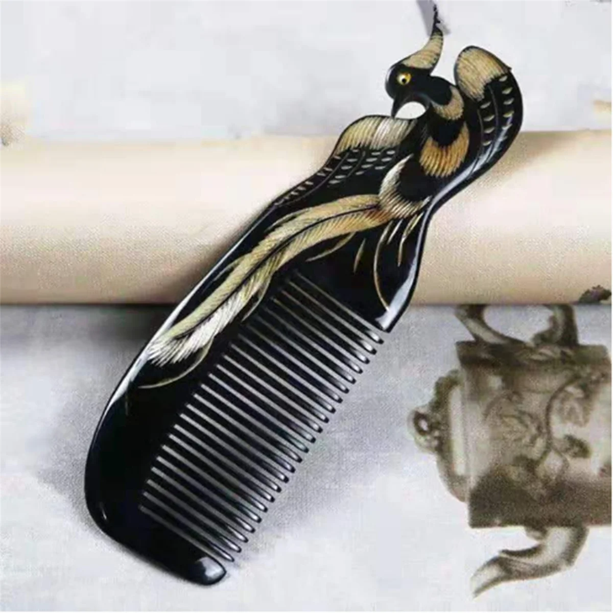 Retro OX Horn Comb Hair Brush Detangle Magic Anti-Static Comb Health Scalp Massage CombsJAS