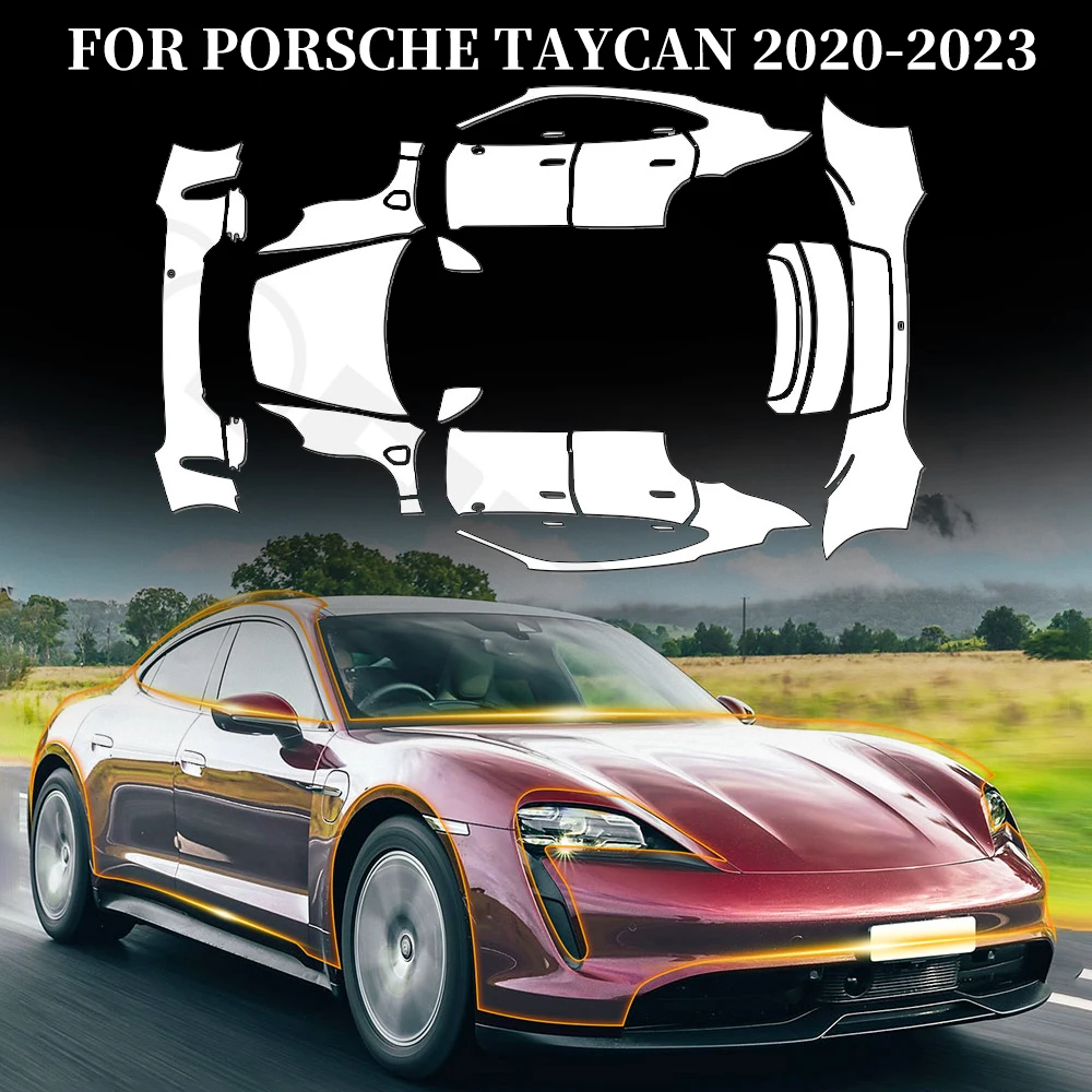 

8.5Mil TPU Pre-cut Paint Protection Film For Porsche Taycan 2020-2023 Car Body Bumper PPF Anti-Scratch Clear Sticker