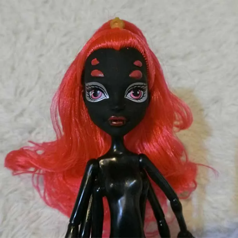 Doll Accessories Cute Black Spider Girl Doll Head Girl Princess Toy Accessories Red Hair Head Yellow Hair Head Single Head