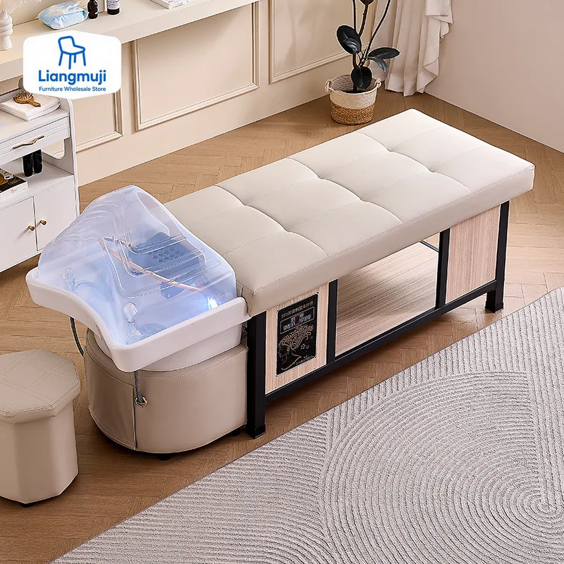 Head Spa Hair Washing Bed Equipment Stylist Foot Sink Shower Shampoo Chair Salon Luxury Adult Shampouineuse Salon Furniture611