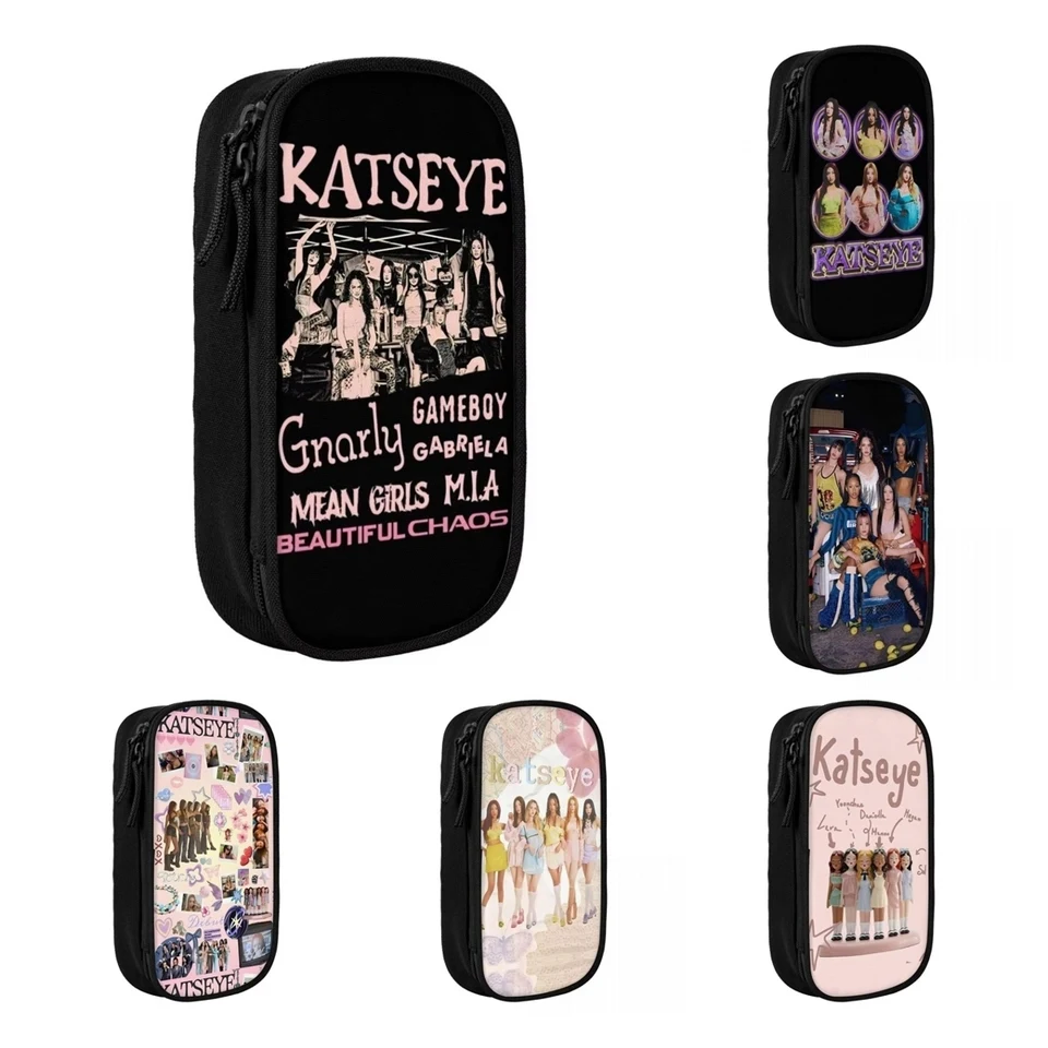 Katseye Kpop Idol Pencil Case Lovely Gnarly Pen Box Bag for