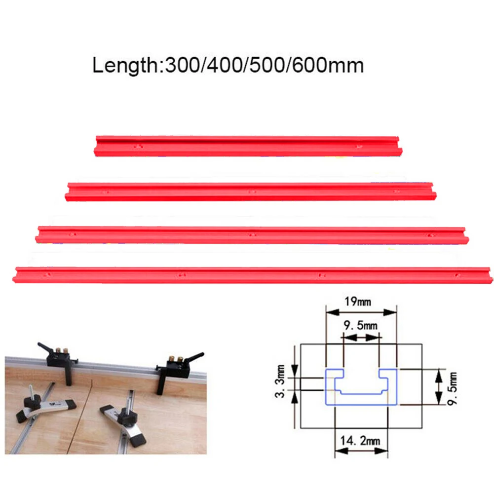 Imagem -02 - Liga de Alumínio T-tracks Slot Miter Track Miter Bar Slider Tabela Saw Gauge Rod Woodworking Ferramenta Durável em Uso 600 mm