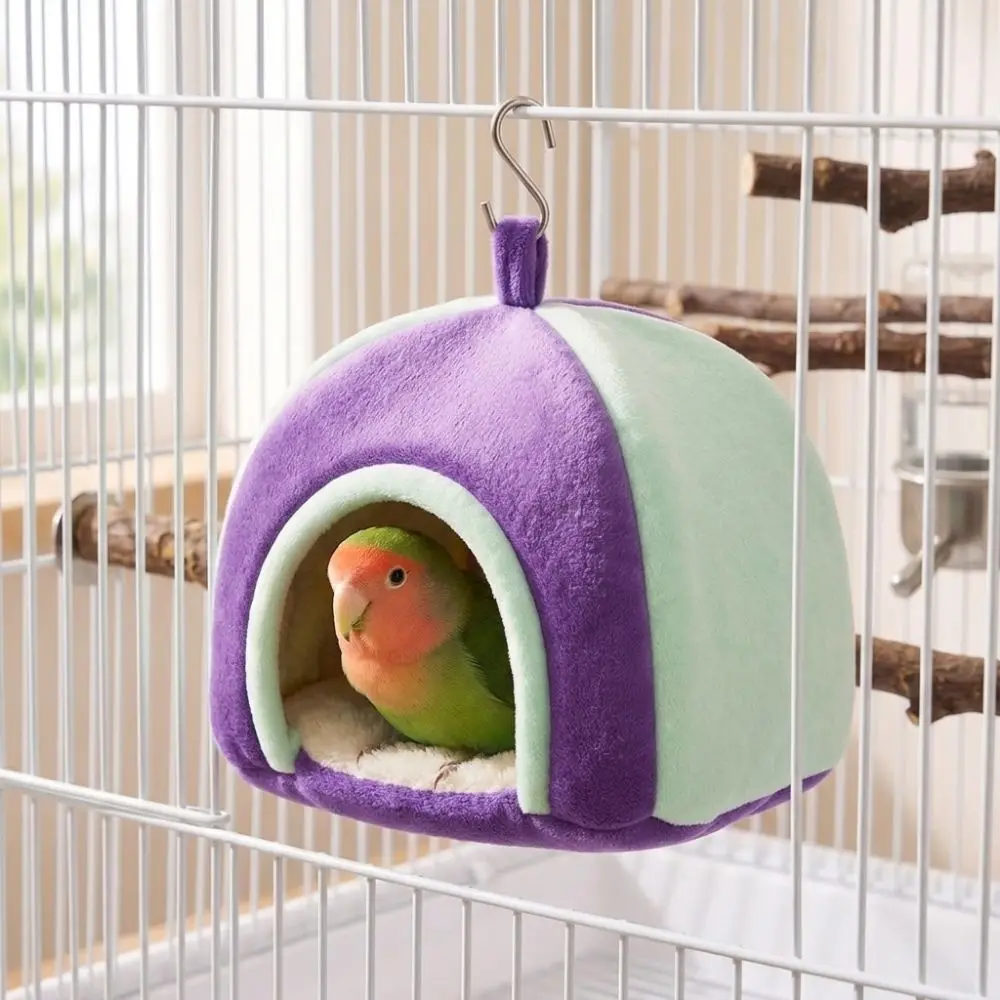 Thick Velvet Parrot Fleece Warm Nest Sherpa Inner Liner Heat-Retaining Liner Small Bird Winter House Cold-Resistant Warmth