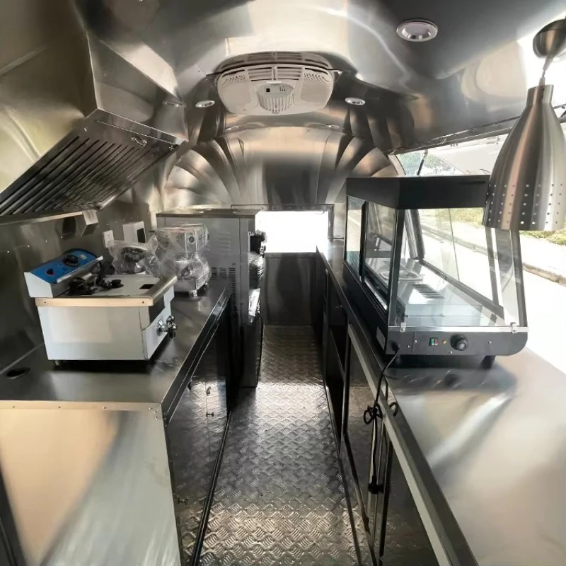 Panetteria mobile Waffle Coffee Shop Frullato Bar Rimorchio Hot Dog Food Truck Rimorchio mobile per alimenti Ristorante completamente attrezzato