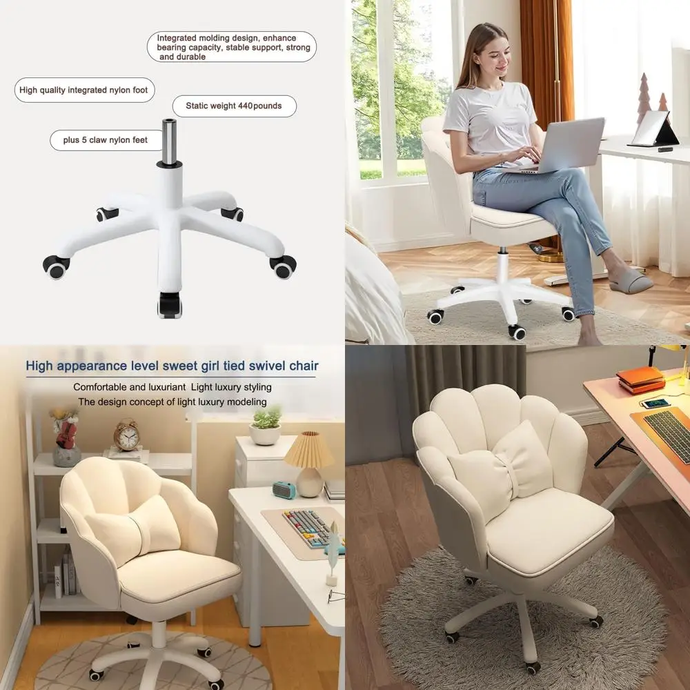 

Вращающийся настольный стул с бархатной обивкой и регулируемой высотой, идеально подходящий для домашнего офиса, макияжа и гостиной.