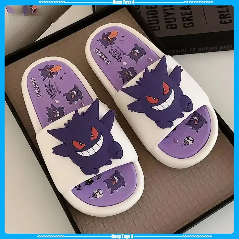 

New Pokemon Gengar New Anime Peripheral Slippers For Men Women Trendy Cool Internet Infrared Anti Slip Eva Couple Slipper Gifts